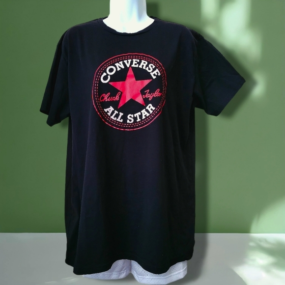 LikeNew Womens Chuck Taylor Converse Tee Black Converse All Star Tee XXL - Picture 4 of 7